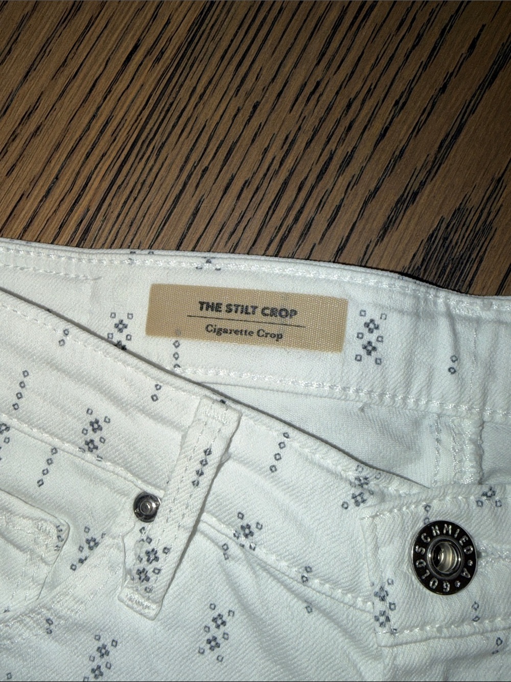 AG The Stilt Crop Cigarette Crop White Jeans Size 26 - Picture 2 of 11